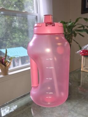 Pink Large Water Bottle with Handle and Flip Spout